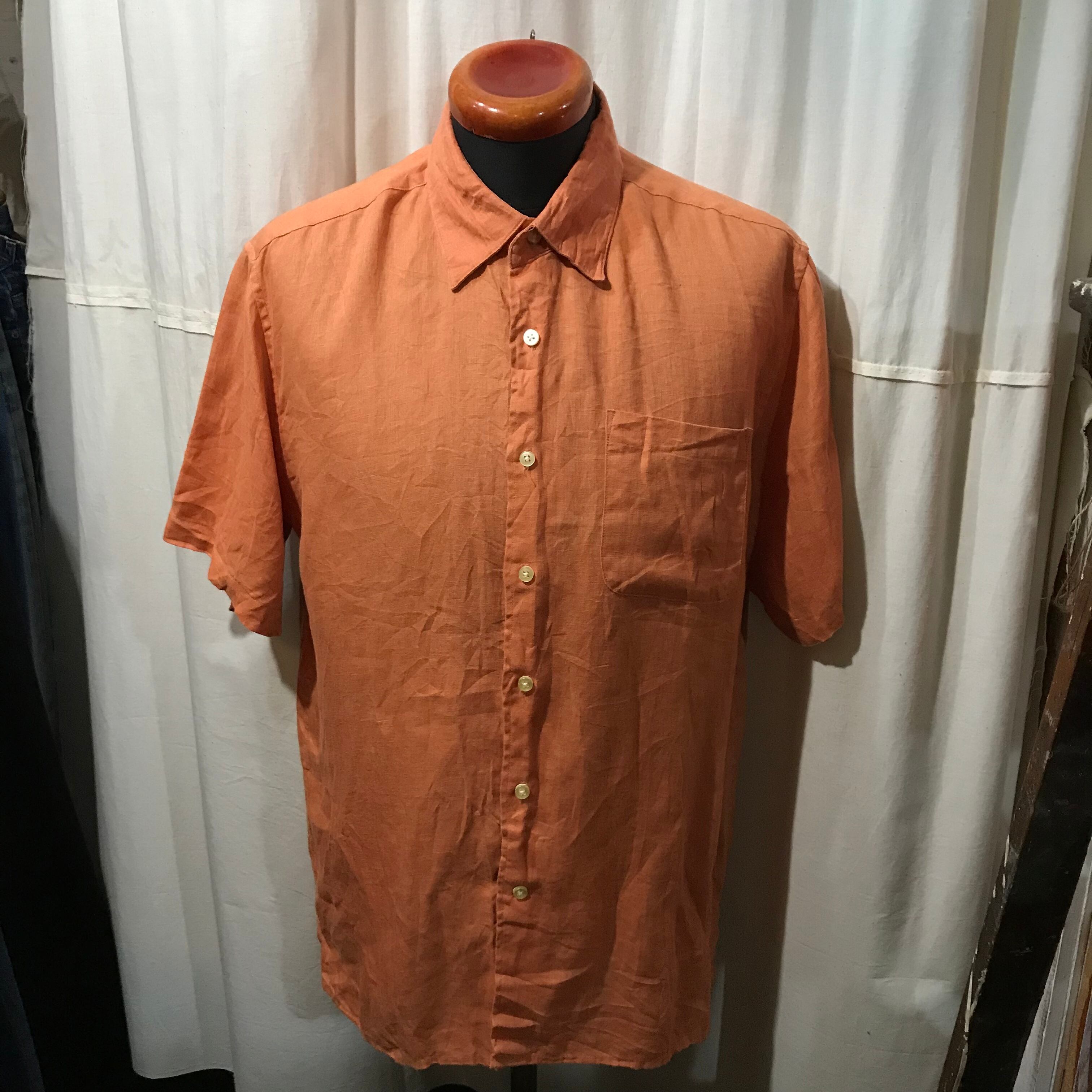 PRONTO UOMO 100%リネン 半袖シャツ メンズL