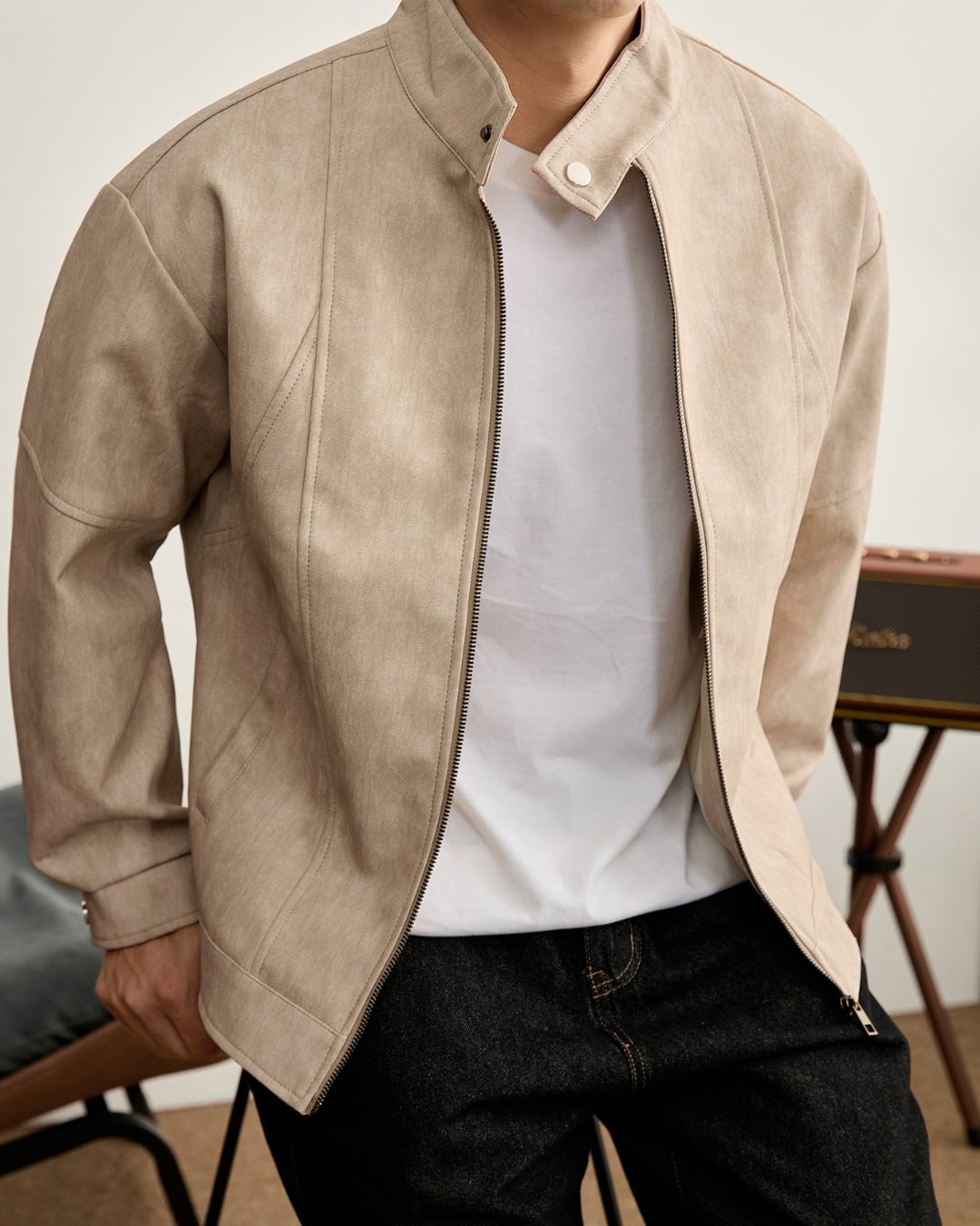 レトロ PUレザージャケット 3色 A0099