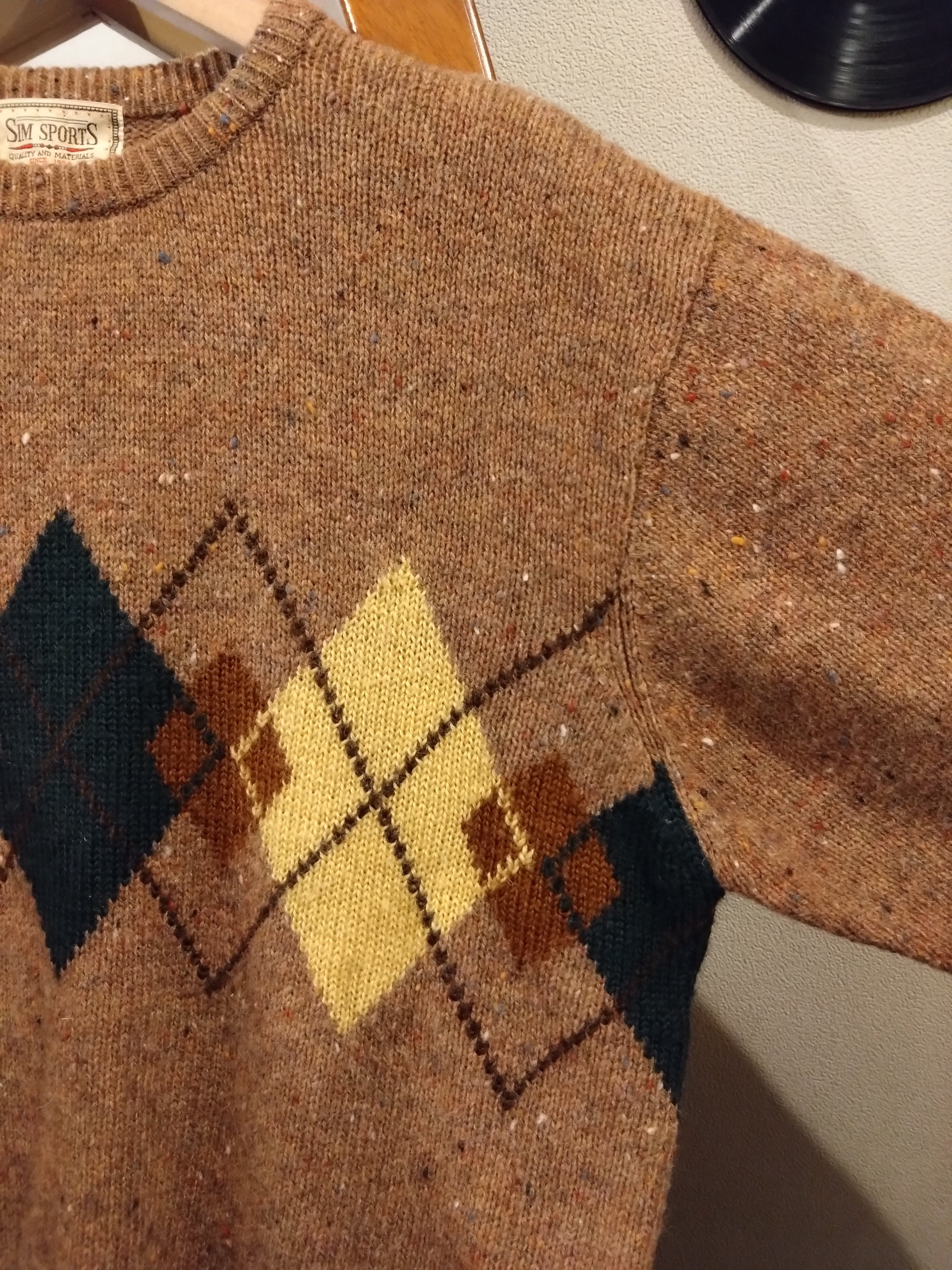 ツィードアーガイルニット/レトロセーター日本古着 | pennet 