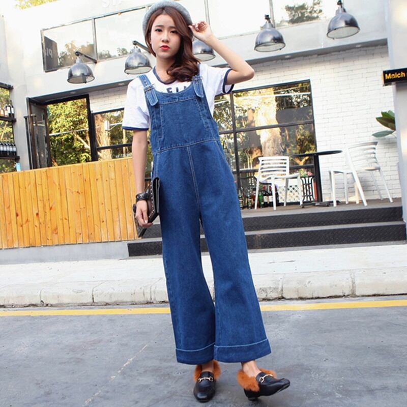 ワイド デニム オールインワン オーバーオール