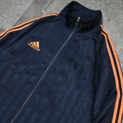 adidas 3 line track jacket navy × orange