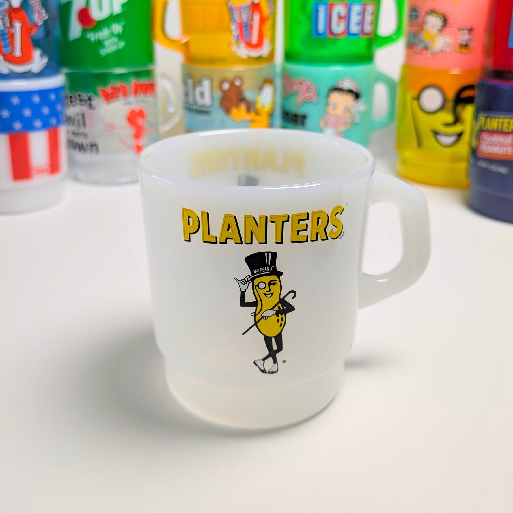 【 STACKING MUG / スタッキングマグ   積み重ねられるマグ  】 Mr.Peanut(ミスターピーナッツ) / プランターズ / プラスティックマグ 〚アメリカン雑貨 アメトイ〛