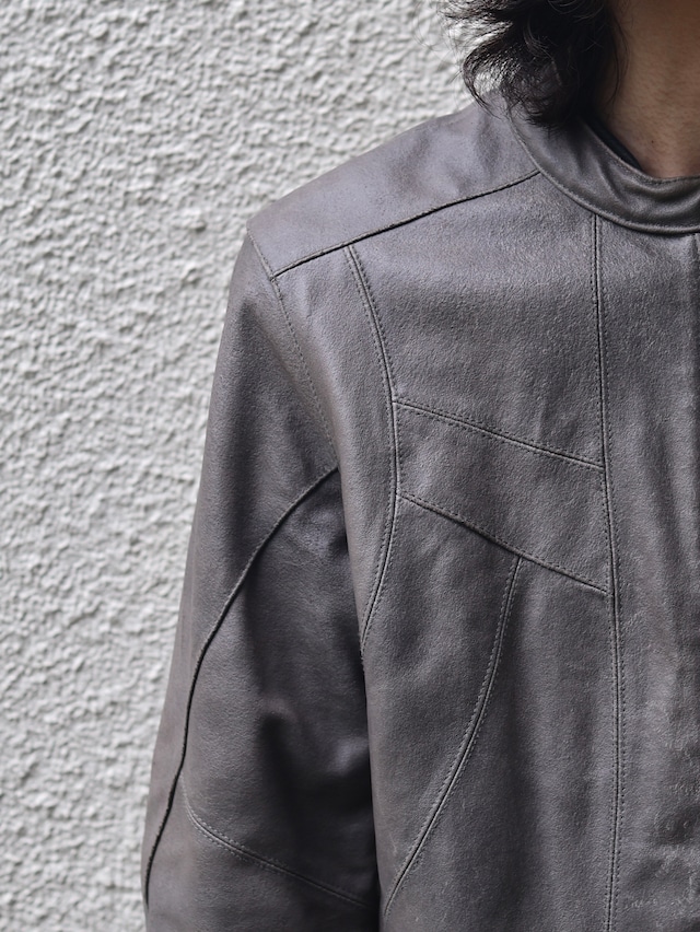 grey racing leather jacket