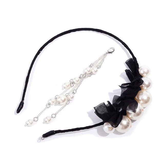 Pearl charm  hair band　B735