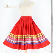 フォークダンス 衣装 スカート レッド系 チロリアン チロリアン カントリー リボン 赤 白 青 水色 黄 緑 ボリューム ダンス衣装 鮮やか イベント 練習 レッスン おしゃれ ホワイト系 ピンク系 ブルー系 グリーン系 イエロー系