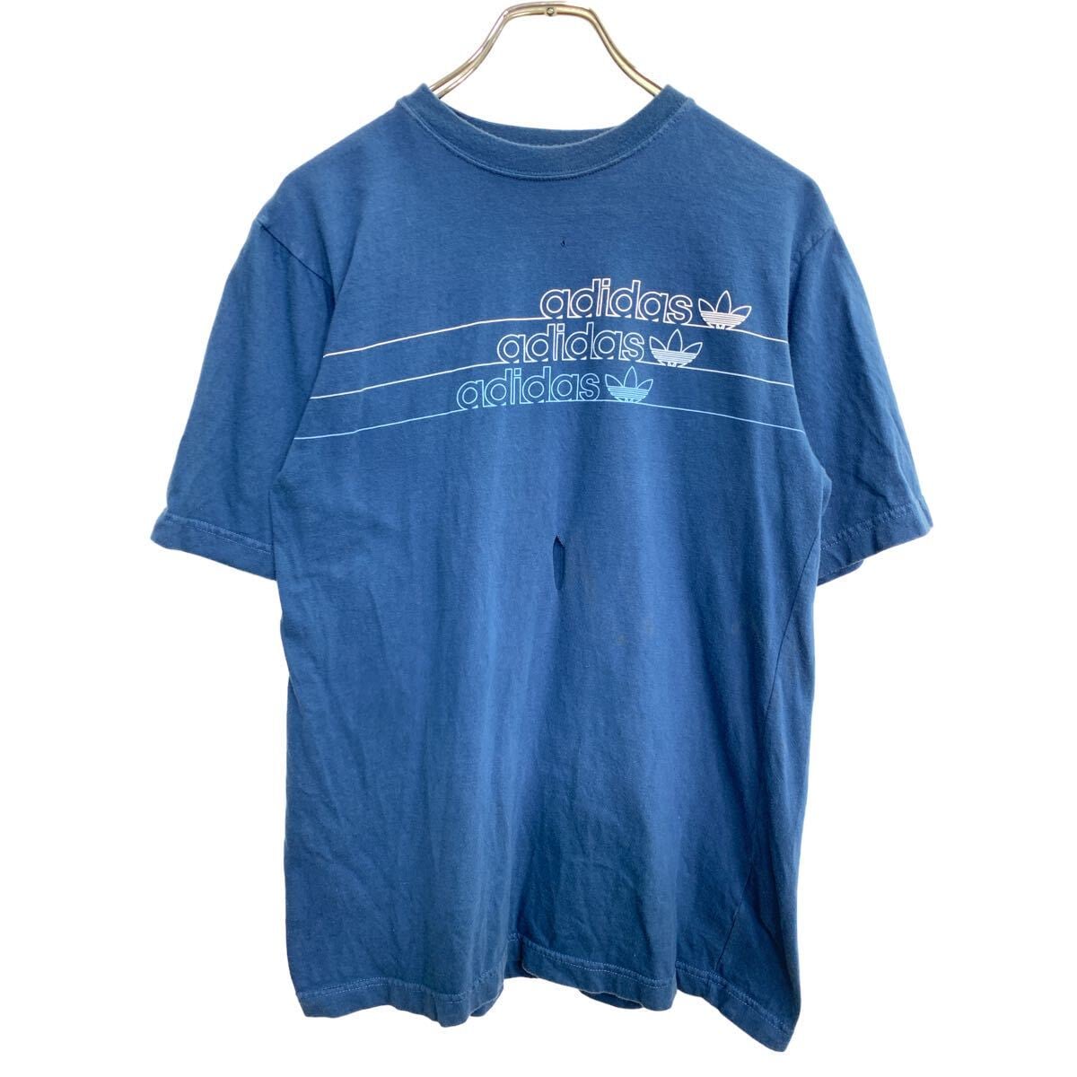 メンズ ADIDAS 両面 プリント Tシャツ メンズ Mサイズ 80年代