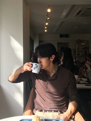 【Muscle Fit】Slim Henley Neck Long Sleeve Shirt