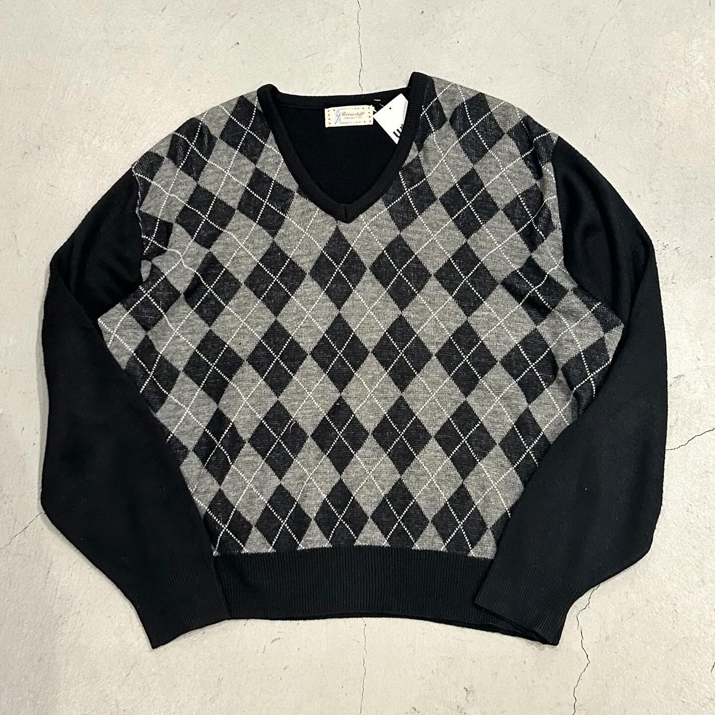70s〜80s Briarcliff argyle acryl knit【高円寺店】