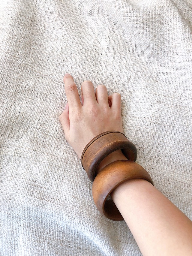 wood bangle 2set (ウッドバングル 2セット)}