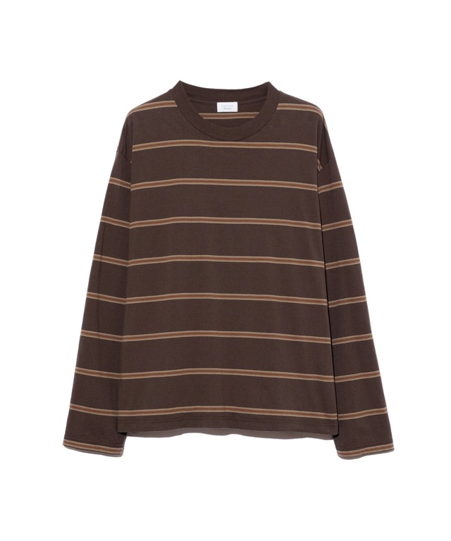 UNUSED / US2599 LONG SLEEVE BORDER T-SHIRT(BROWN)