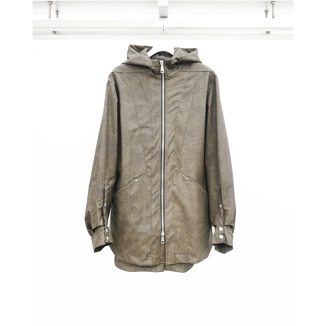 [A.F ARTEFACT] (エーエフアーティファクト) ag-14046-2 Vegan Leather Hoodie Blouson