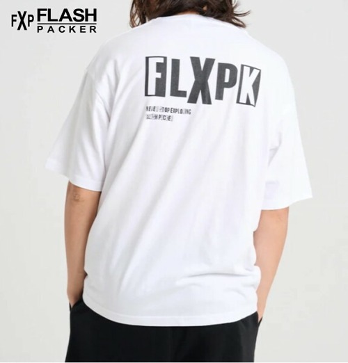 フラッシュパッカー Tシャツ 半袖 ビッグシルエット FLASH PACKER XT-POS WHITE