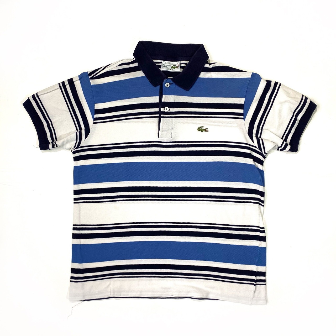 80年代 フランス製 LACOSTE ラコステ ボーダー ポロシャツ サイズ3 