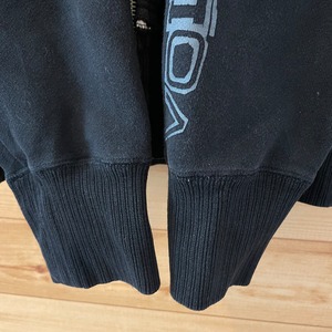 【VOLCOM】ジップアップパーカー 切替 ロゴ ボルコム S 黒 スケボー ボード ストリート US古着 USA輸入