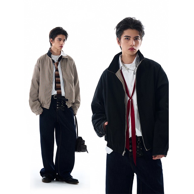 MADWITCH格子柄リバーシブルジャケット