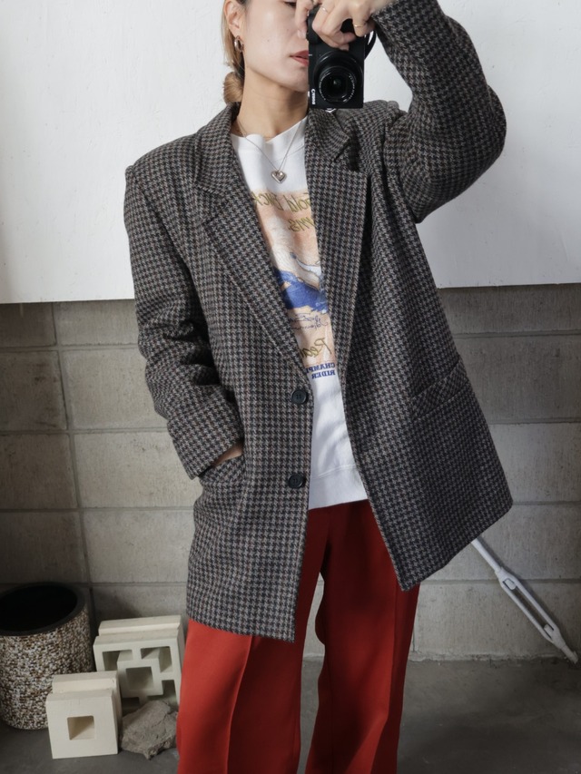 <vintage> classic houndstooth jacket
