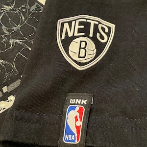 【UNK】NBA ブルックリンネッツ Tシャツ Brooklyn Nets バスケ NETS XL オーバーサイズ ラバープリント us古着 アメリカ古着