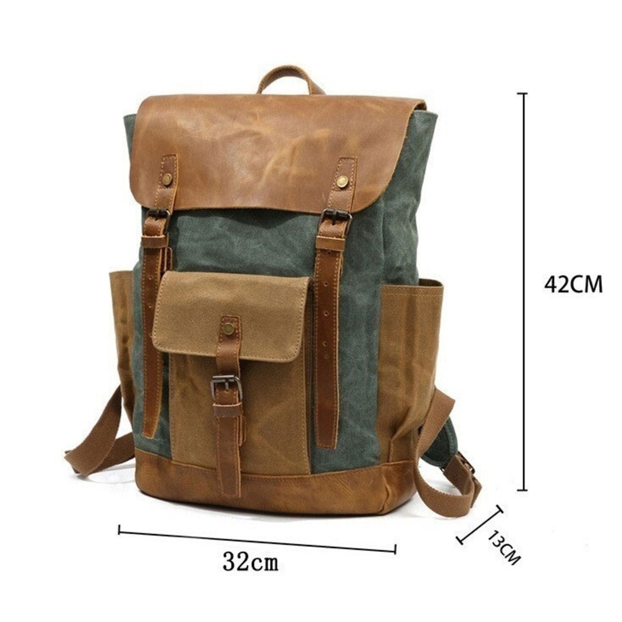 Retro Canvas Leather Backpack / レトロ キャンバス レザー バックパック