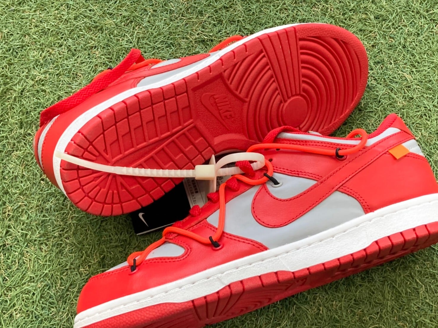 NIKE off white Dunk Low 27cm Red
