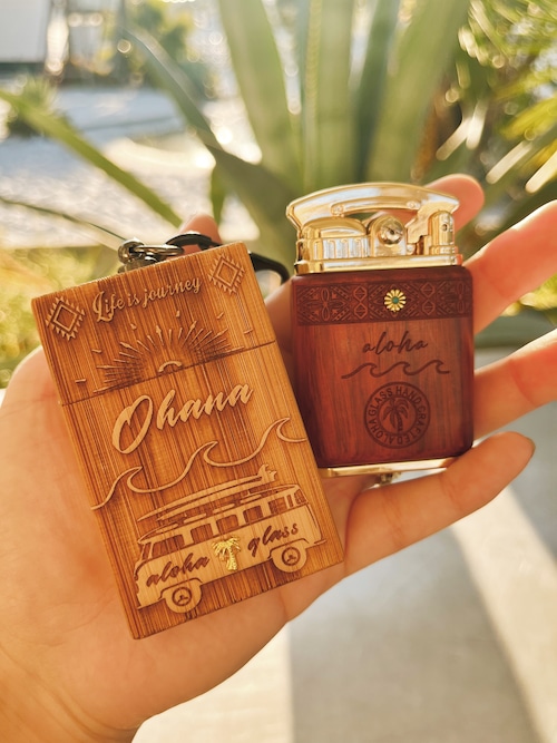 Wood portable ash tray(aloha wagon)