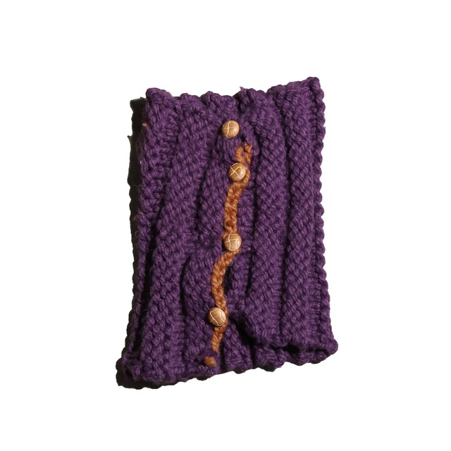 WoolKnitCoveredButtonNeckWarmer
