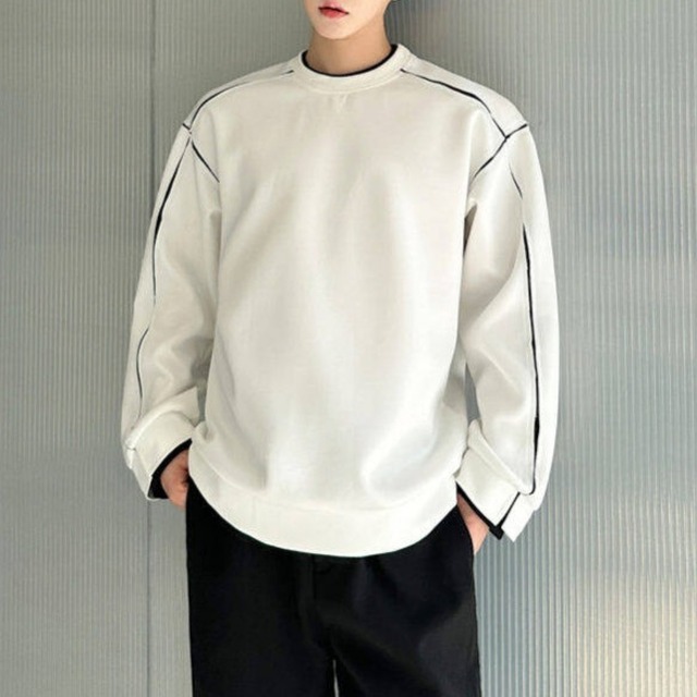 ラインデザイン ドロップショルダースウェット 2カラー D11483