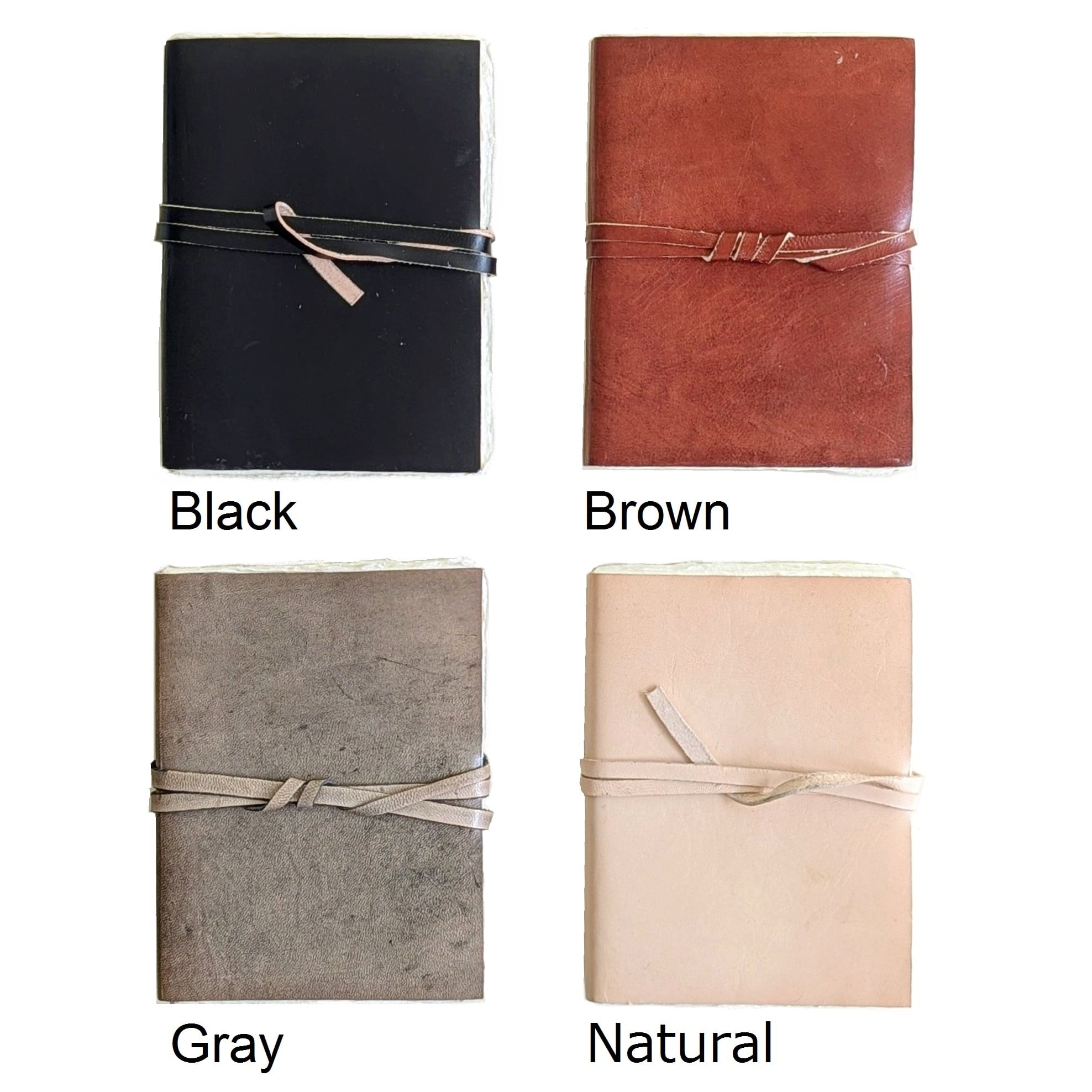 LEATHER COVERED HANDMADE PAPER NOTE | BamBooks the Heritage