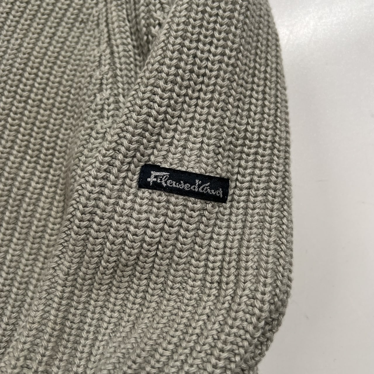 Fileuse d'Arvor フィールズダルボー コットン リブ ボートネック ニット セーター サイズ XS /グレー系 フランス製