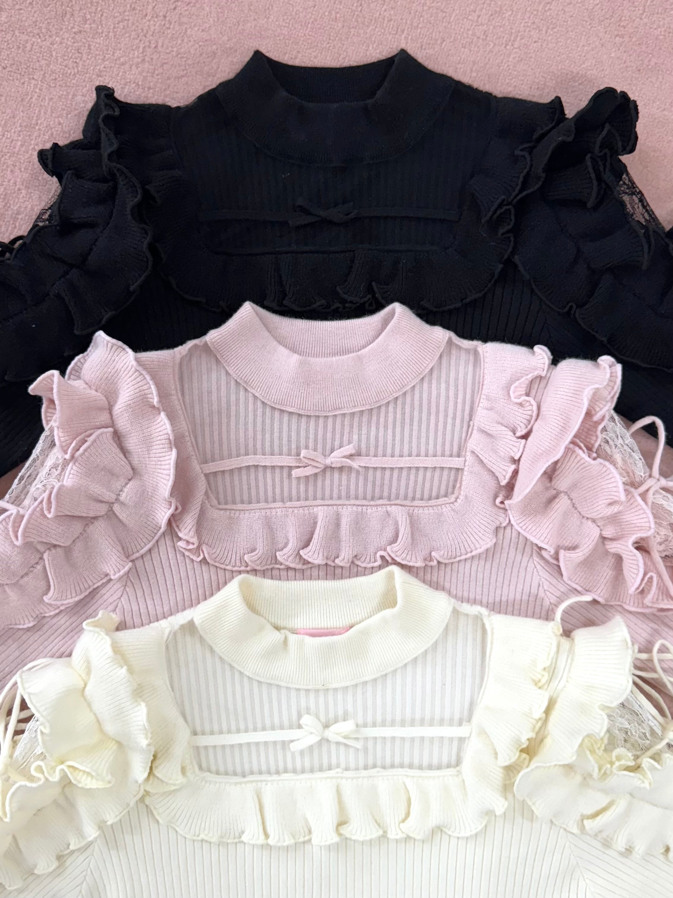 きらきらショルダーフリルニット | meltie 