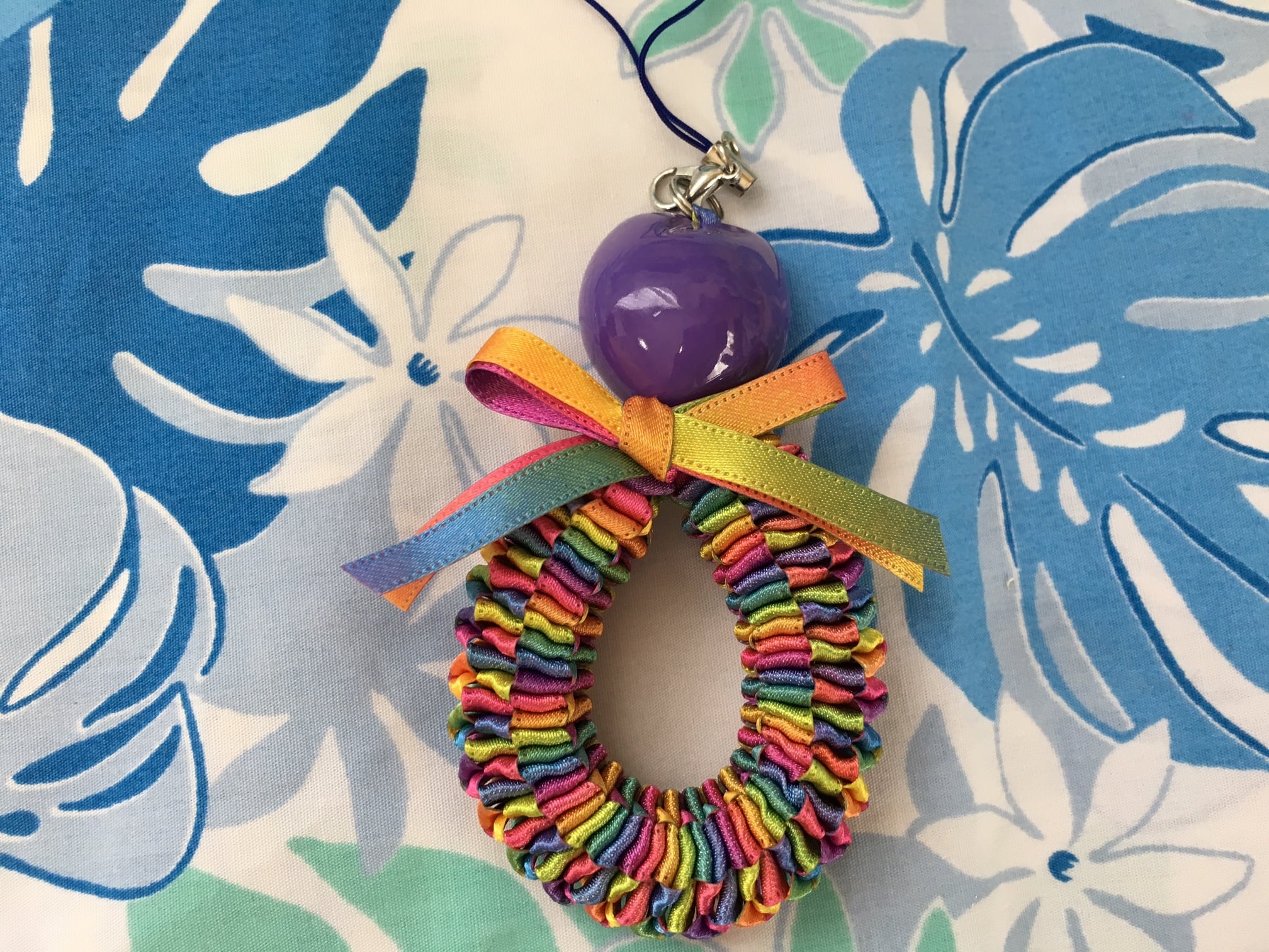 スクエアクロスノットストラップ キット♪ハワイアンリボンレイ