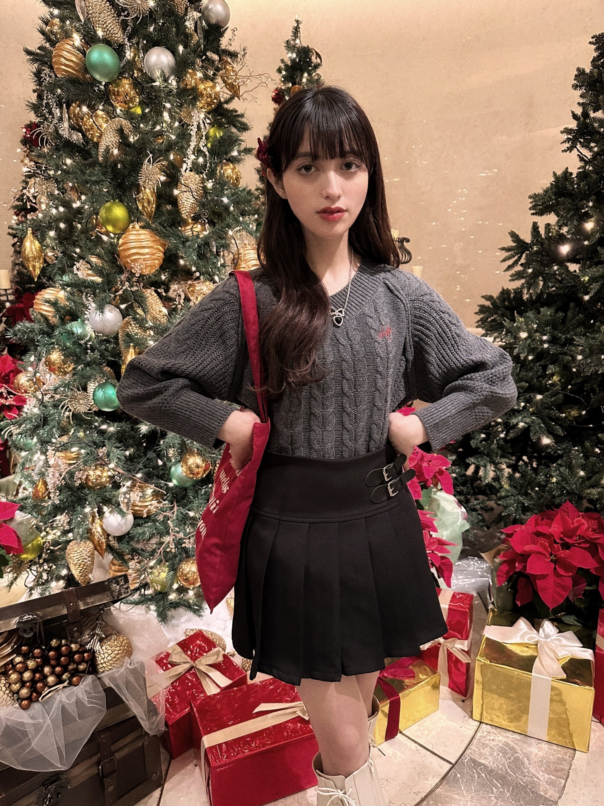 Eaphi クリスマスボックス arm button rib knit プレミアム 14700円引き swim.main.jp