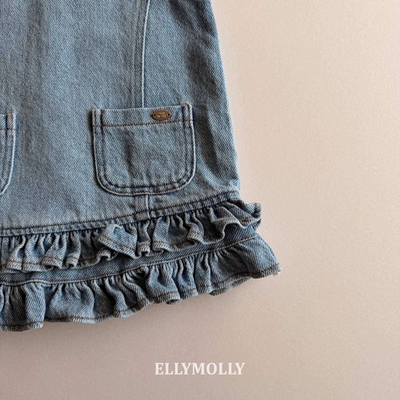 [ELLYMOLLY] Denim Little Pocket Dress / [엘리몰리] 데님리틀포켓원피스