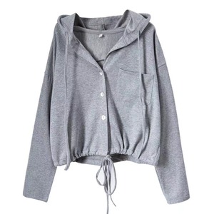 裾リボンパーカー