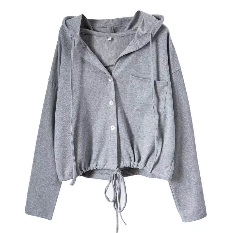 裾リボンパーカー