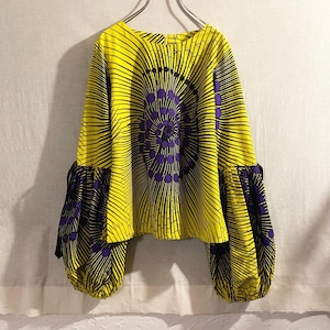 African Batik Design Sleeve Blouse バティック柄　SC