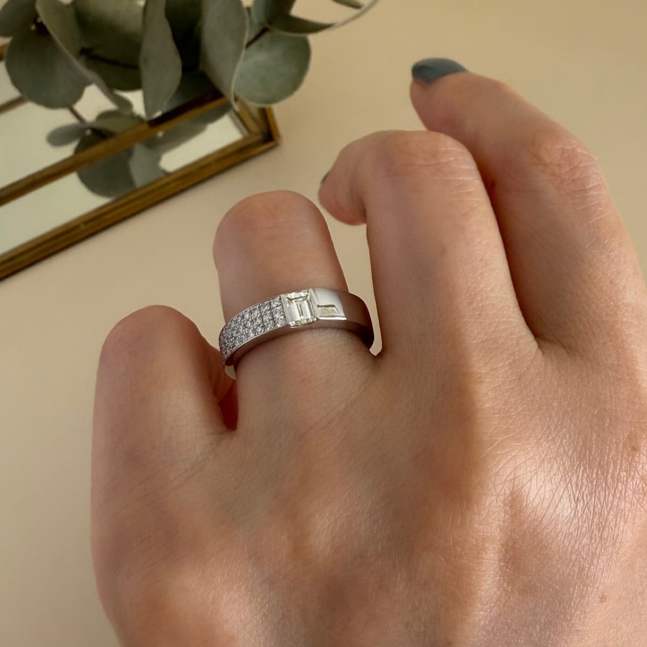 プラチナ ダイヤモンド デザイン リング一点物 ダイヤモンド デザインリング S3 0.353 ct プラチナ チェカ 鑑定書付