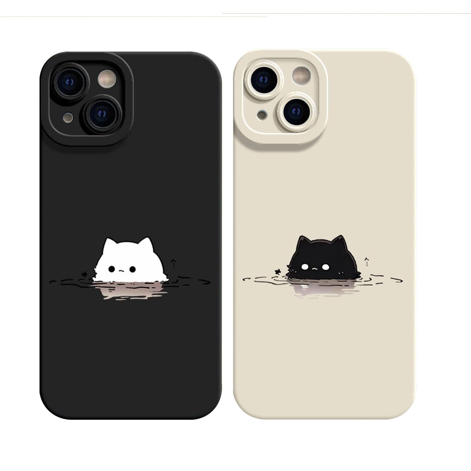 かわいい 猫 ネコ ねこ スマホケース iPhone SE3(第3世代) 用 ケース(4.7インチ) シリコーン クリアケース バンパー 薄型 超軽量 Aブラック ARPE