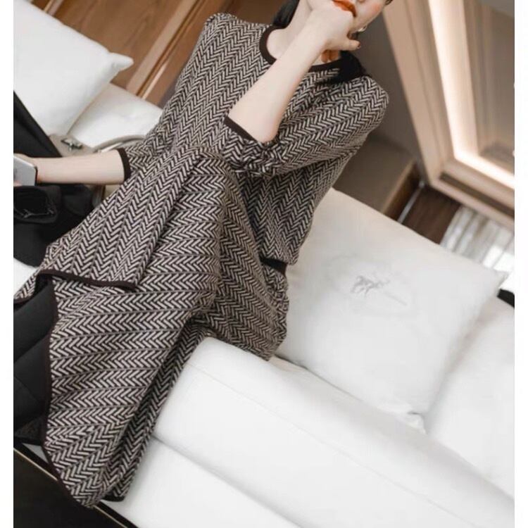 ヘリンボーン柄 ニット セットアップ 010 | fascinate