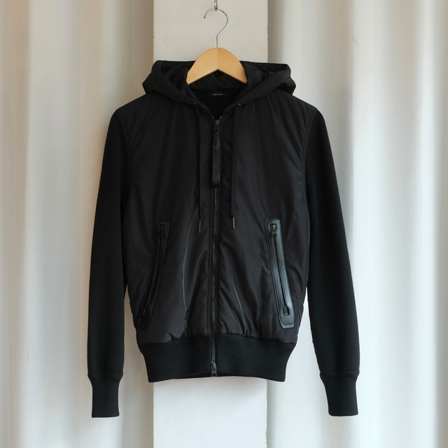 TOM FORD NYLON×KNIT ZIP UP HOODED JACKET
