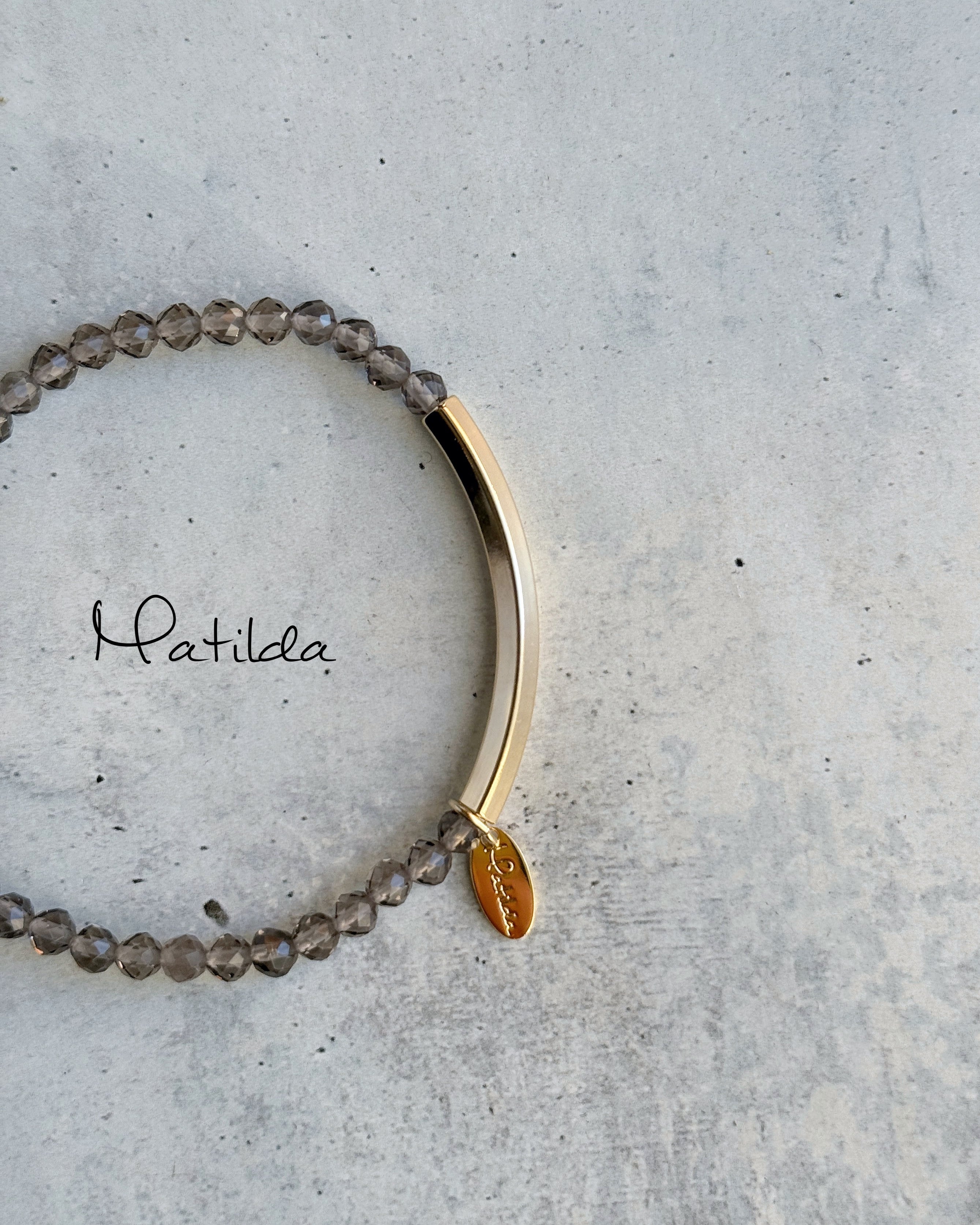 【再販】Tube & stone bracelet(アイスオブシディアン)