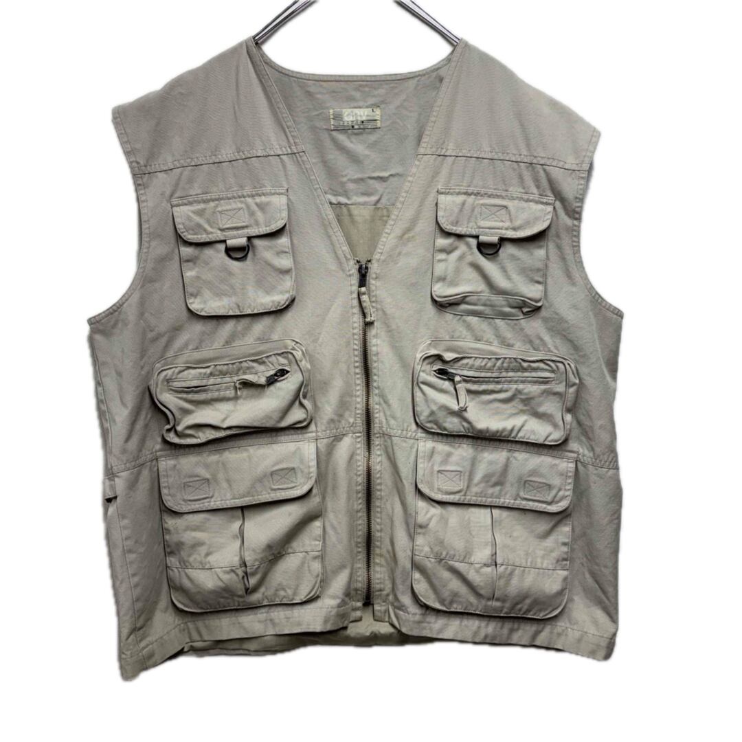 90s LLBEAN フィッシングベスト Mサイズ ベージュ 多ポケット 90s フィッシングベスト 多ポケット ベージュ メンズM アウトドア