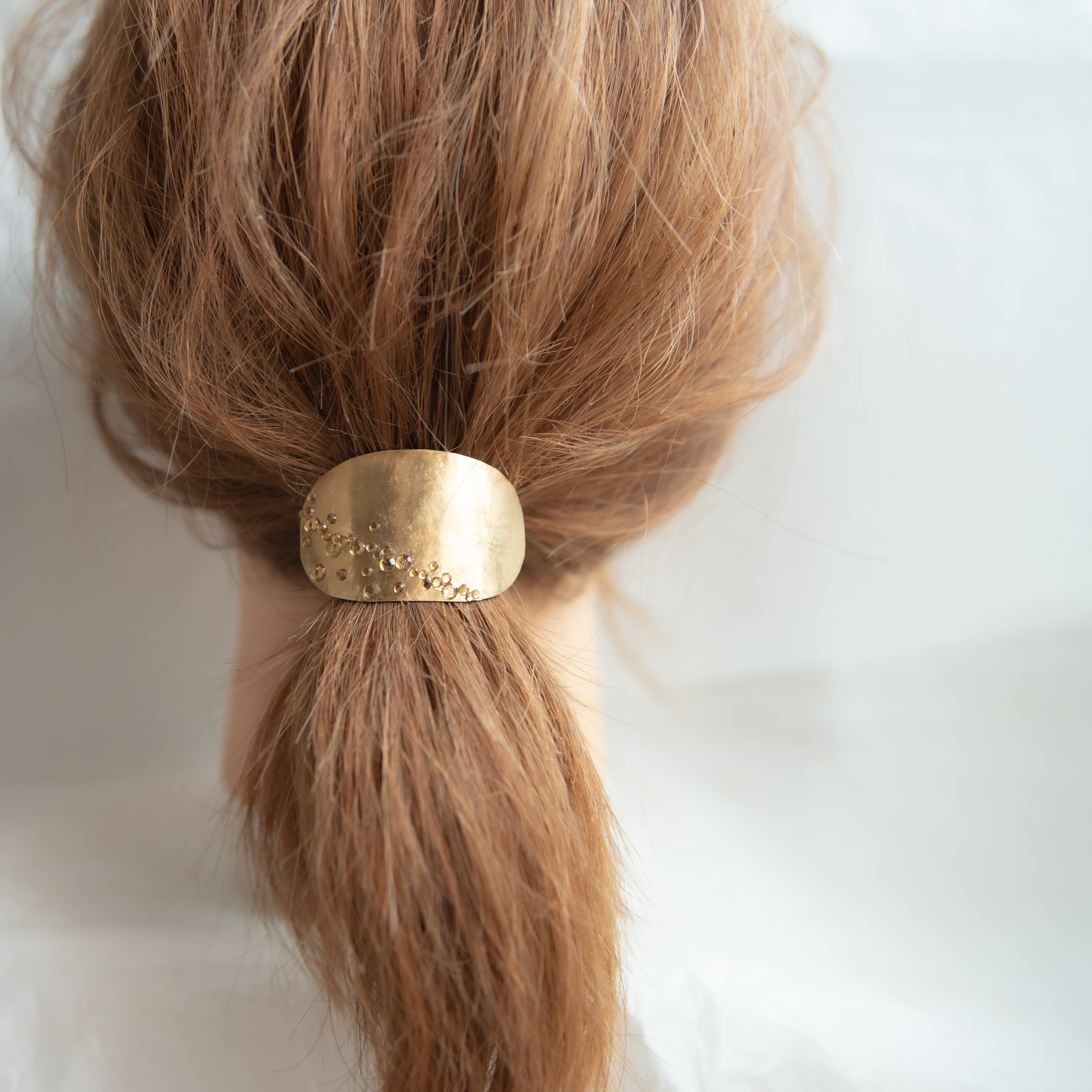 N.231】ハンドメイドヘアゴムorポニーフックマトリカリアかすみ草