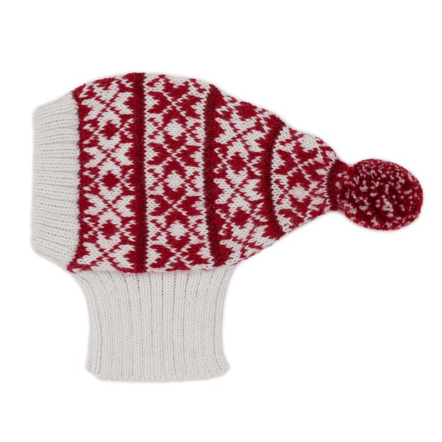 【Alqo Wasi（アルコワシ）】クリスマス帽子/Christmas Snowflake Red Alpaca Dog Hat