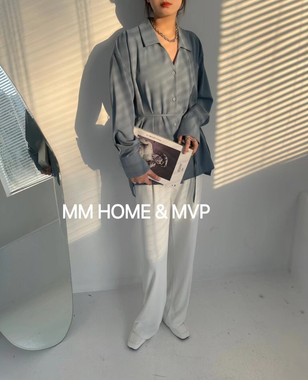 ウエストリボンつき とろみブラウス AJ42441-308