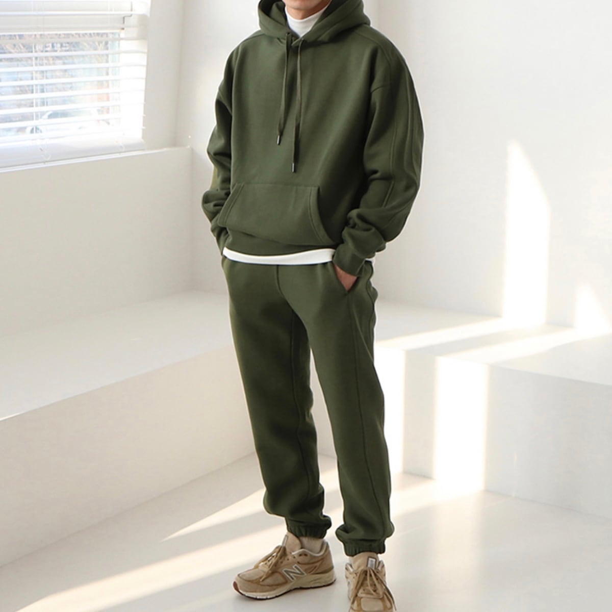 高級感あるしっかり生地)ラグジュアリースウェットセットアップ 4色