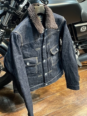 IRON HEART - IHJ-151 - 16oz. Selvedge Denim 2nd type, acrylic boa liner - Indigo