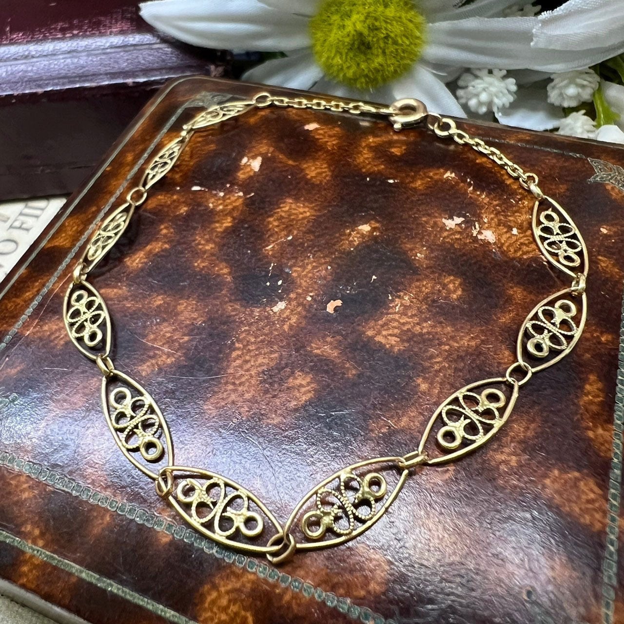 フランス アンティーク フィリグリー チェーン ブレスレット 1900年