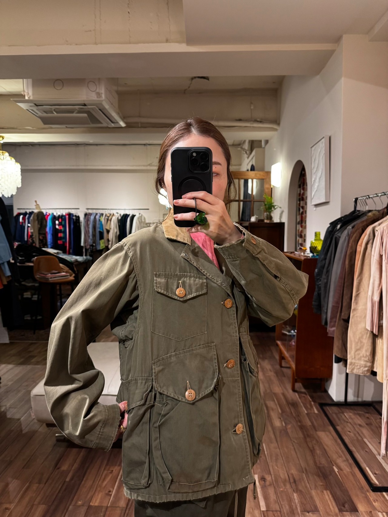 1940s-50s "fishuntex by RED HEAD" Cotton Poplin Fishing & Hunting Jacket