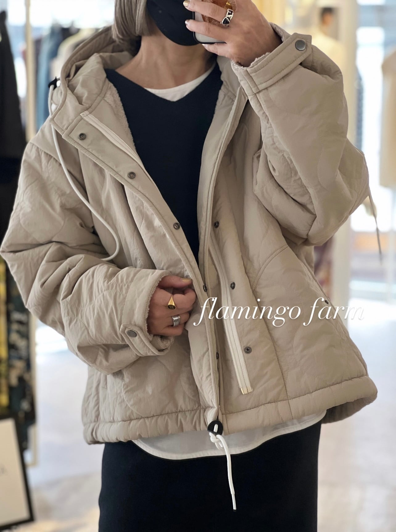 flamingo farm 】リバーシブルボアジャケット(520095) | LARACROFT