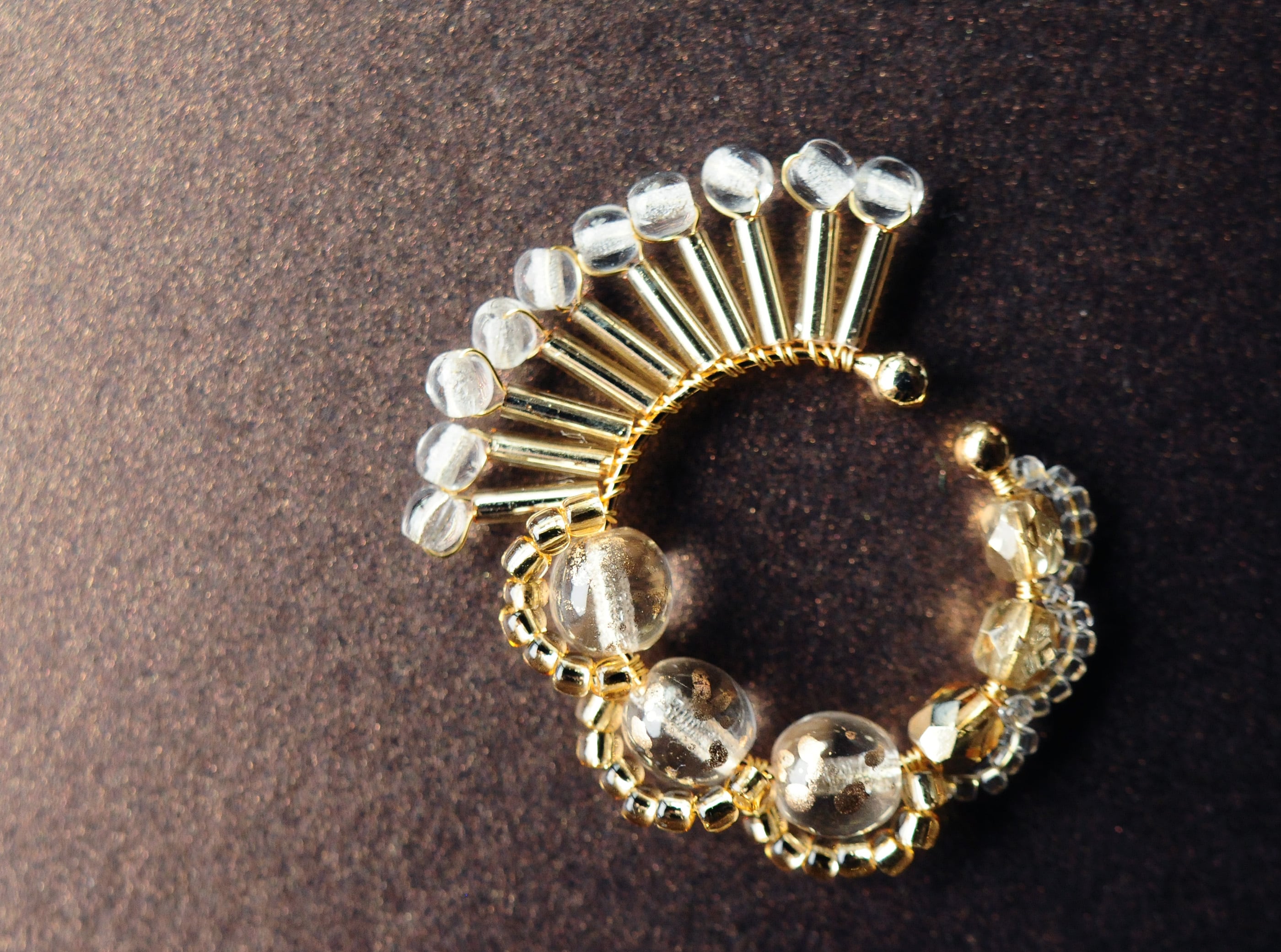 ＜Rollo～イロヅクビジュー～＞イヤーカフ『 ハミングバード/hummingbird 』<Clear GOLD>